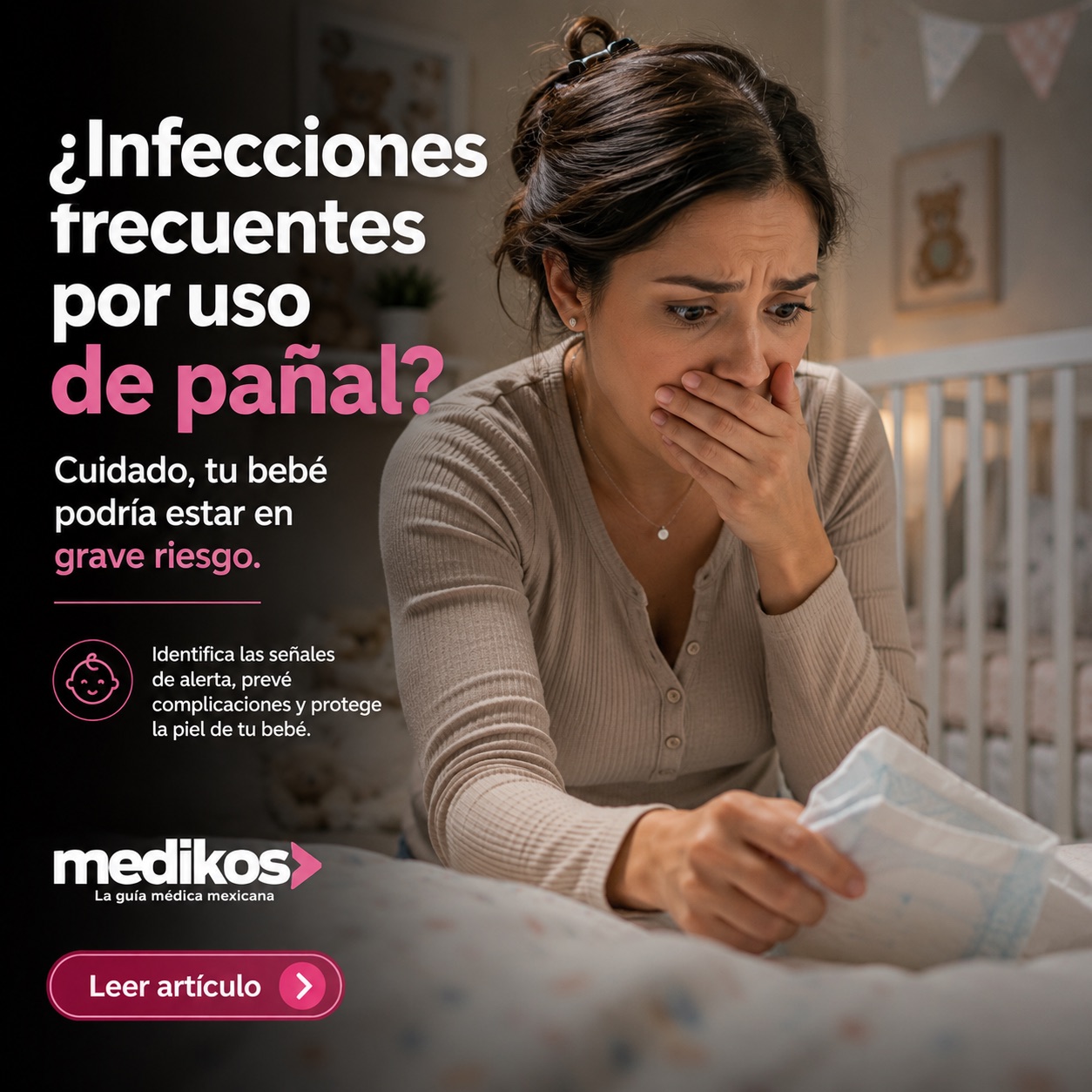 Bebé con dermatitis del pañal para orientación pediátrica Medikos